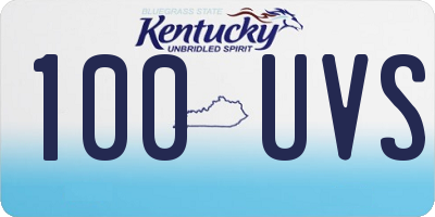 KY license plate 100UVS
