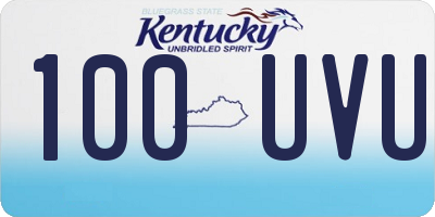 KY license plate 100UVU
