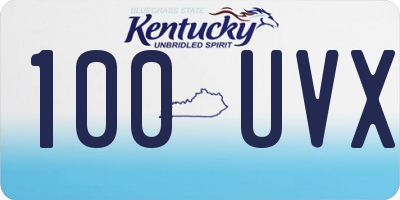 KY license plate 100UVX