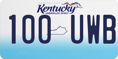 KY license plate 100UWB