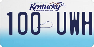 KY license plate 100UWH