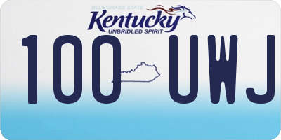KY license plate 100UWJ