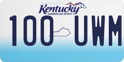 KY license plate 100UWM