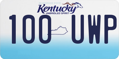 KY license plate 100UWP