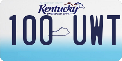 KY license plate 100UWT