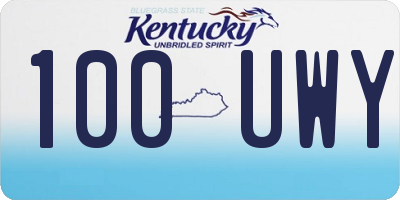 KY license plate 100UWY
