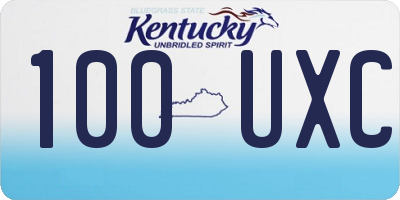 KY license plate 100UXC