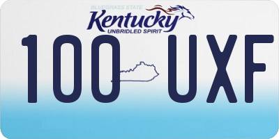 KY license plate 100UXF