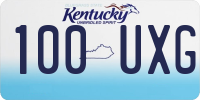 KY license plate 100UXG