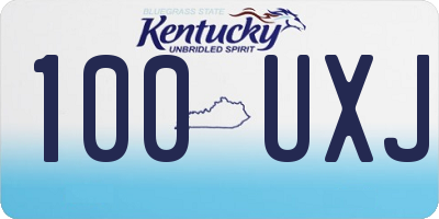 KY license plate 100UXJ