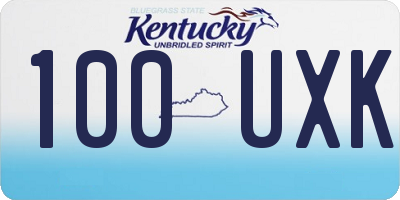 KY license plate 100UXK