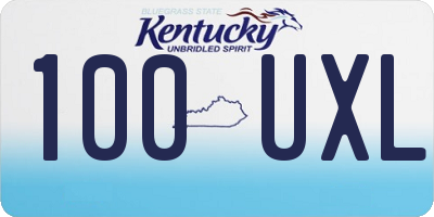 KY license plate 100UXL