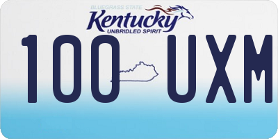 KY license plate 100UXM
