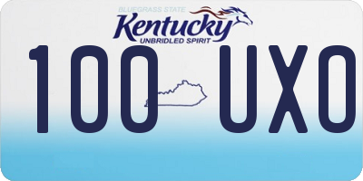 KY license plate 100UXO