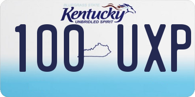 KY license plate 100UXP