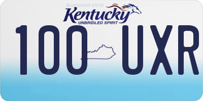 KY license plate 100UXR