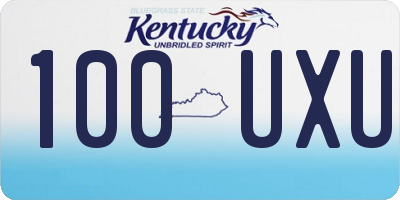 KY license plate 100UXU