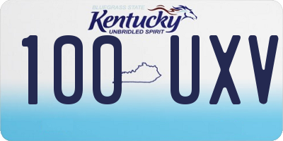 KY license plate 100UXV