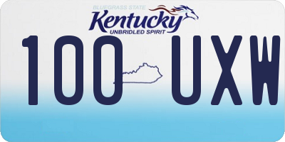 KY license plate 100UXW