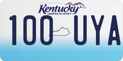 KY license plate 100UYA