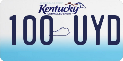 KY license plate 100UYD
