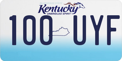 KY license plate 100UYF