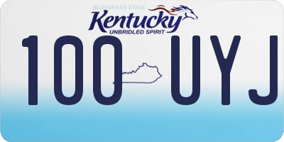 KY license plate 100UYJ