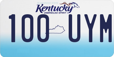 KY license plate 100UYM