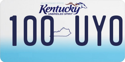 KY license plate 100UYO
