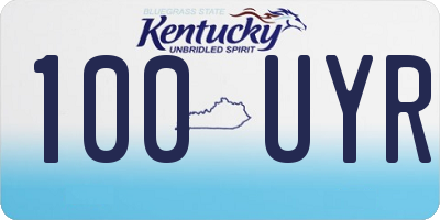 KY license plate 100UYR