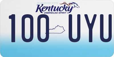 KY license plate 100UYU