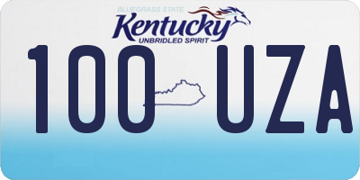 KY license plate 100UZA