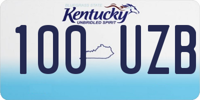 KY license plate 100UZB