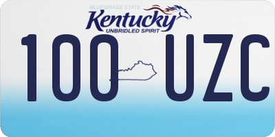 KY license plate 100UZC