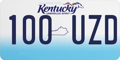 KY license plate 100UZD