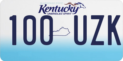 KY license plate 100UZK