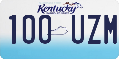 KY license plate 100UZM