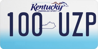 KY license plate 100UZP