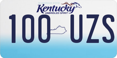 KY license plate 100UZS