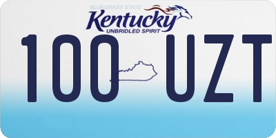 KY license plate 100UZT