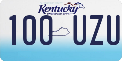 KY license plate 100UZU