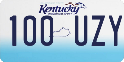 KY license plate 100UZY