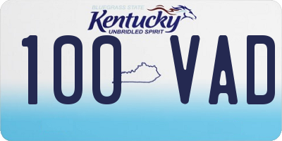 KY license plate 100VAD