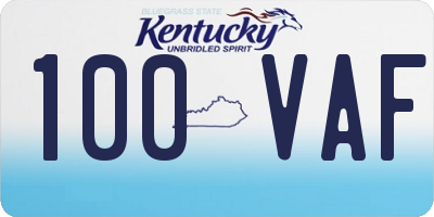 KY license plate 100VAF