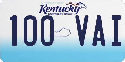 KY license plate 100VAI