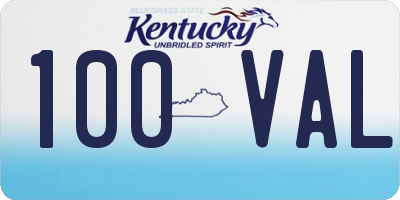 KY license plate 100VAL