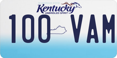 KY license plate 100VAM