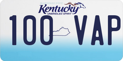KY license plate 100VAP