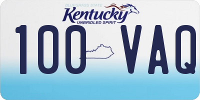 KY license plate 100VAQ