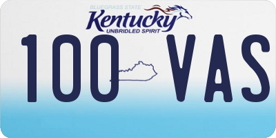 KY license plate 100VAS